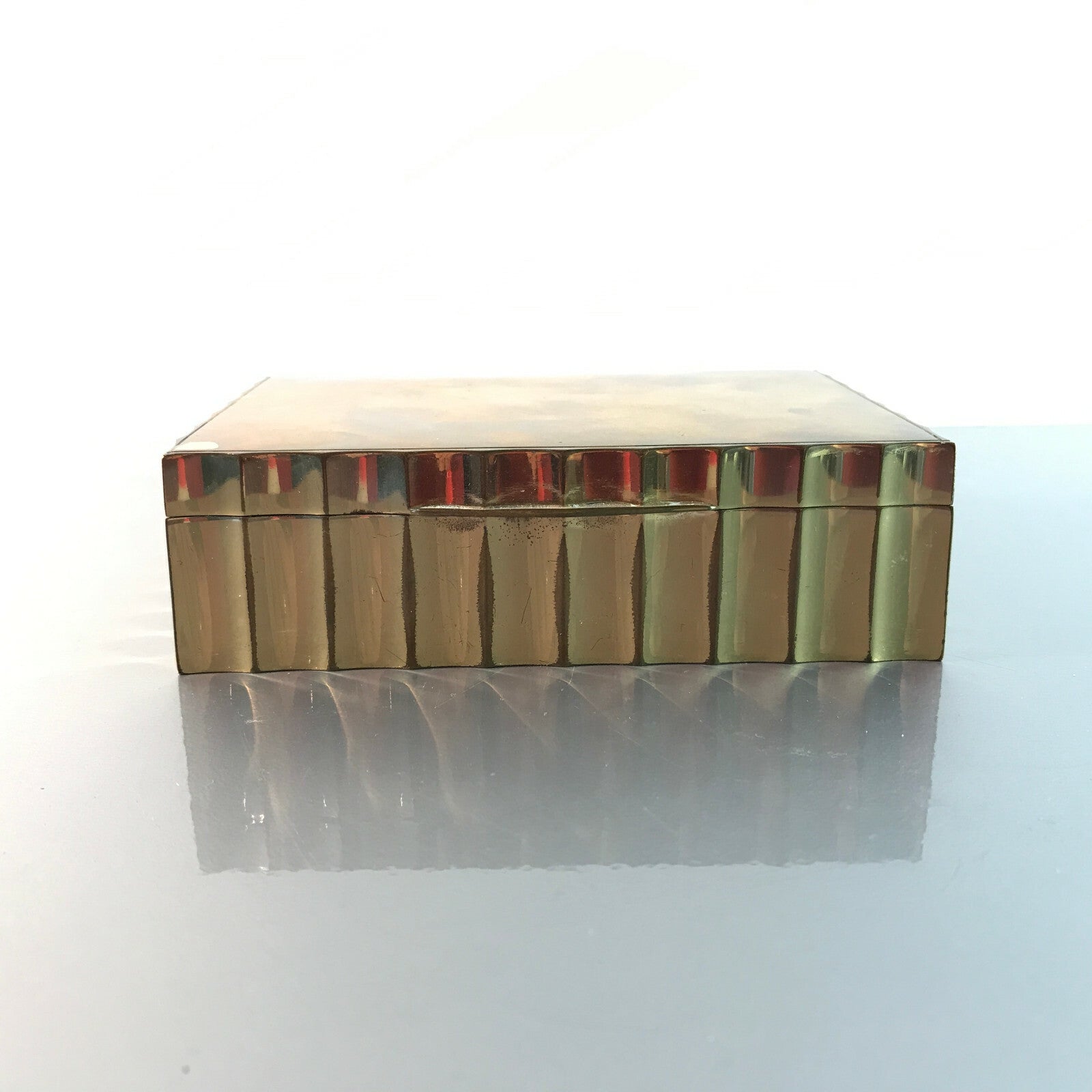 Messing Dose Zedernholz Dagobert Peche Art Déco 20er 30er Zigarettendose