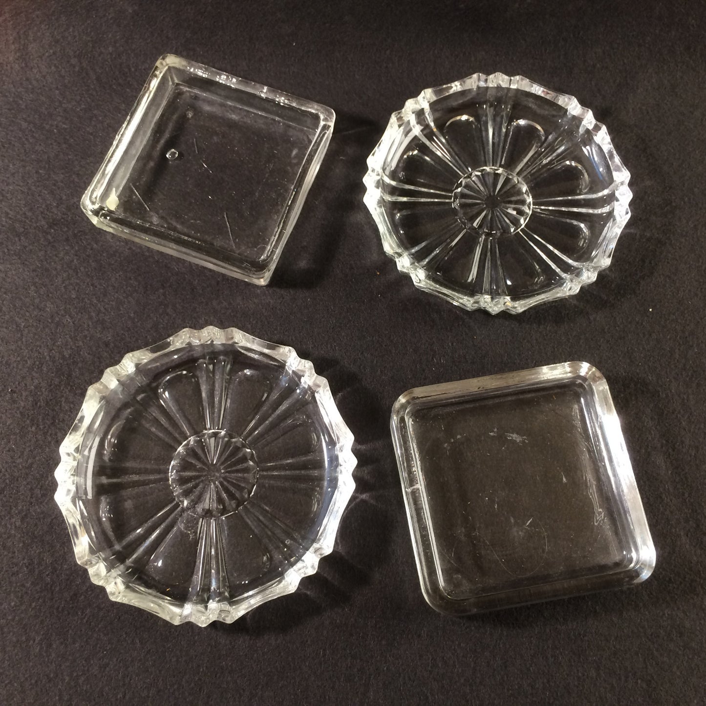 Untersetzer Glas 2er Set 9,5 cm &  7 x 7 cm Tellerchen Teller