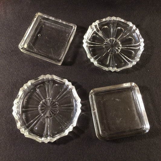 Untersetzer Glas 2er Set 9,5 cm &  7 x 7 cm Tellerchen Teller