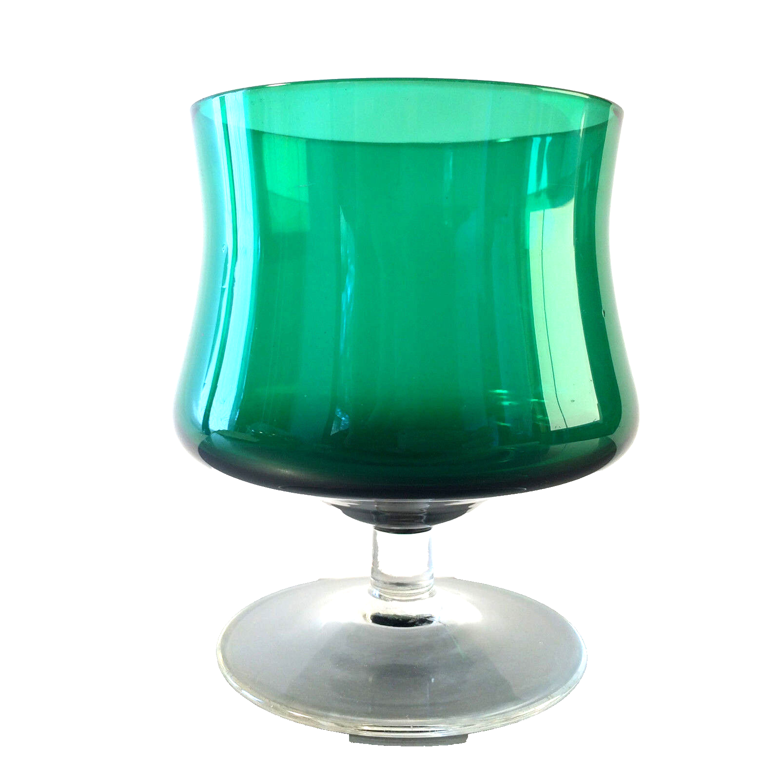 Vintage Glas grün Glasschale Dessertglas 50er 60er  11,8 cm 