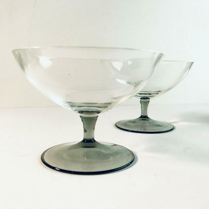 RAUCHGLAS 50er 60er Schüssel Schälchen Schale MID CENTURY 2er Set  D 11,3