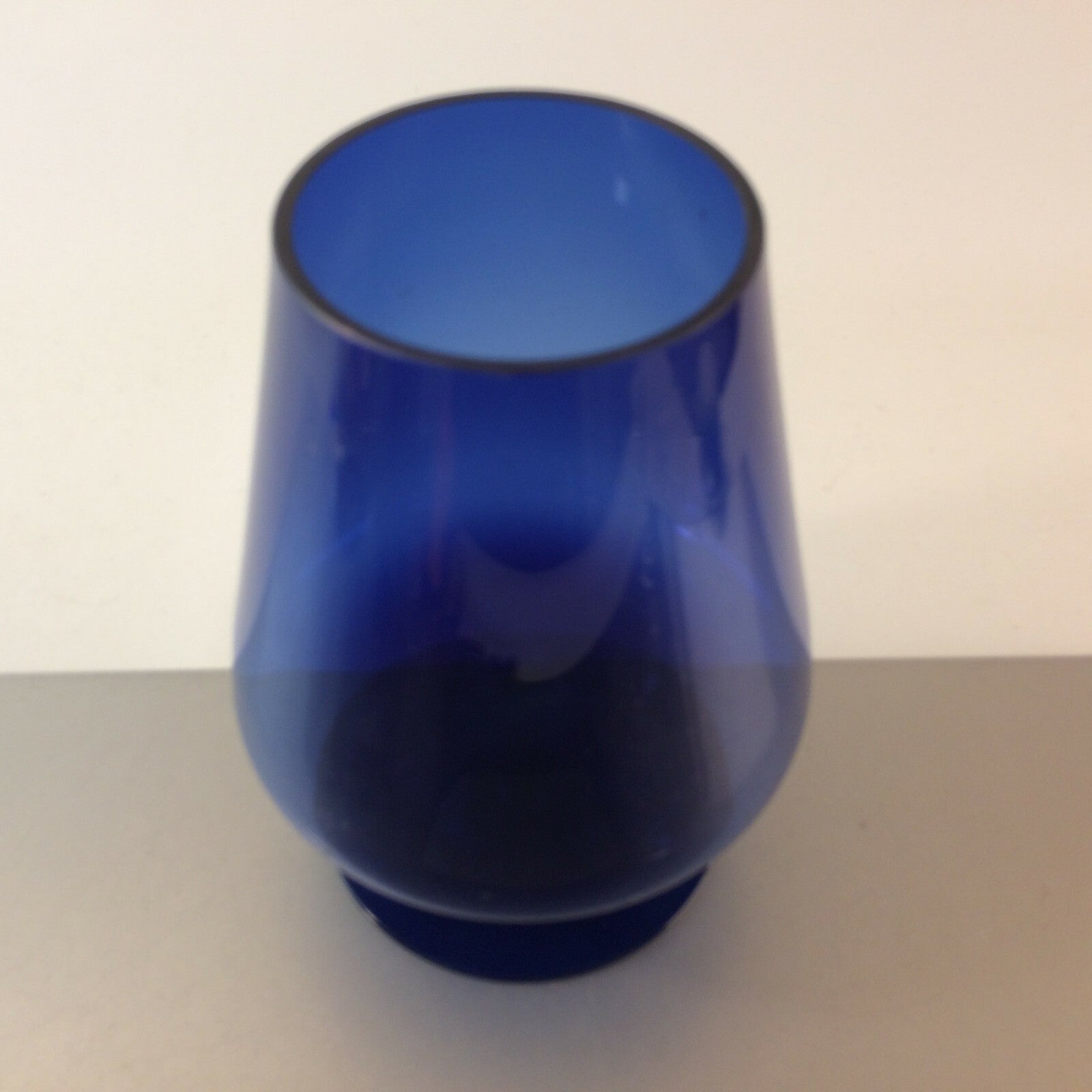 Vintage Vase blau 50er 60er 20,8 cm MID CENTURY Pokal Cognacschwenker 