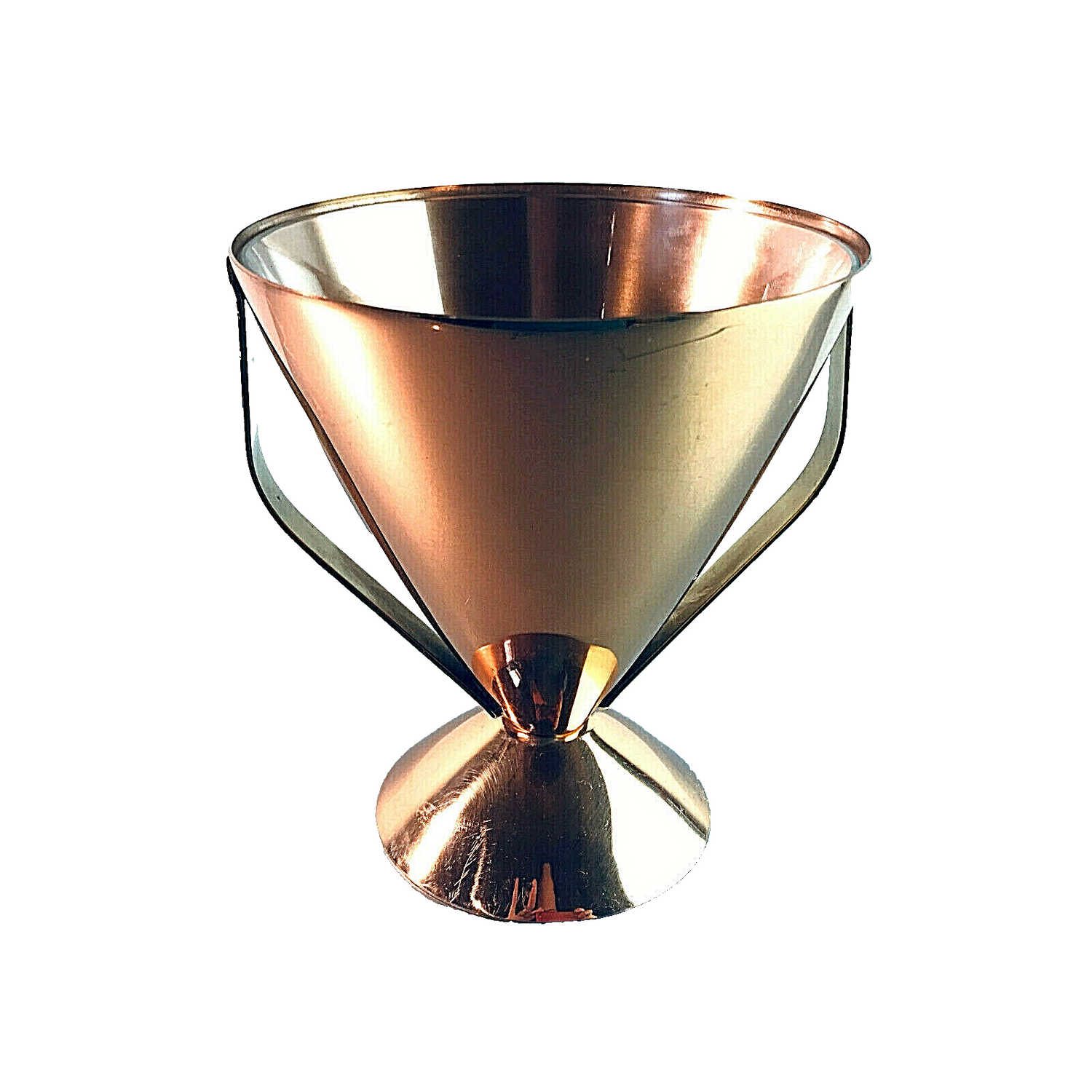 MID CENTURY 50er 60er Vase 14 cm Kupfer innen Glaseinsatz Eiseimer