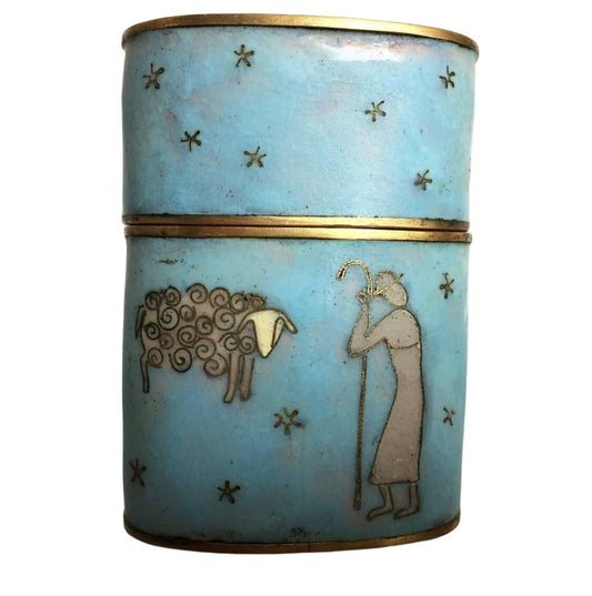 Käthe RUCKENBROD Deckeldose  Cloisonne Email  Dose Emaille 50er 60er