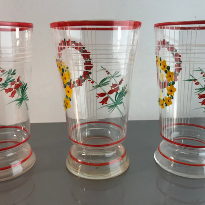 Weingläser Art Déco 20er 30er Becher 12,5 cm Weinkelche Gläser Glas Email