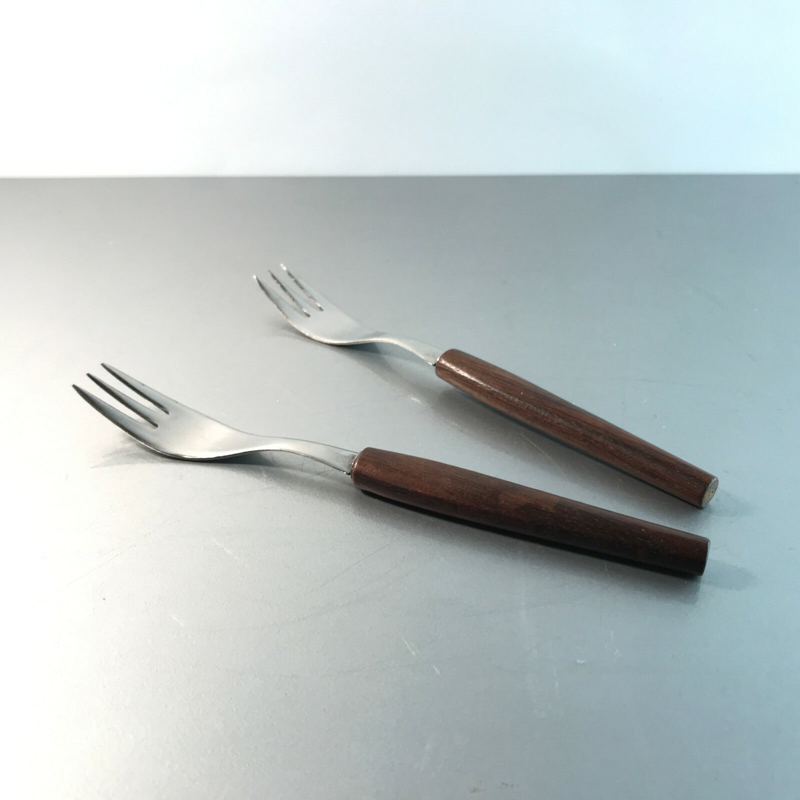 Holz Teak MID Century Gabeln 2er Set L 17 cm Besteck