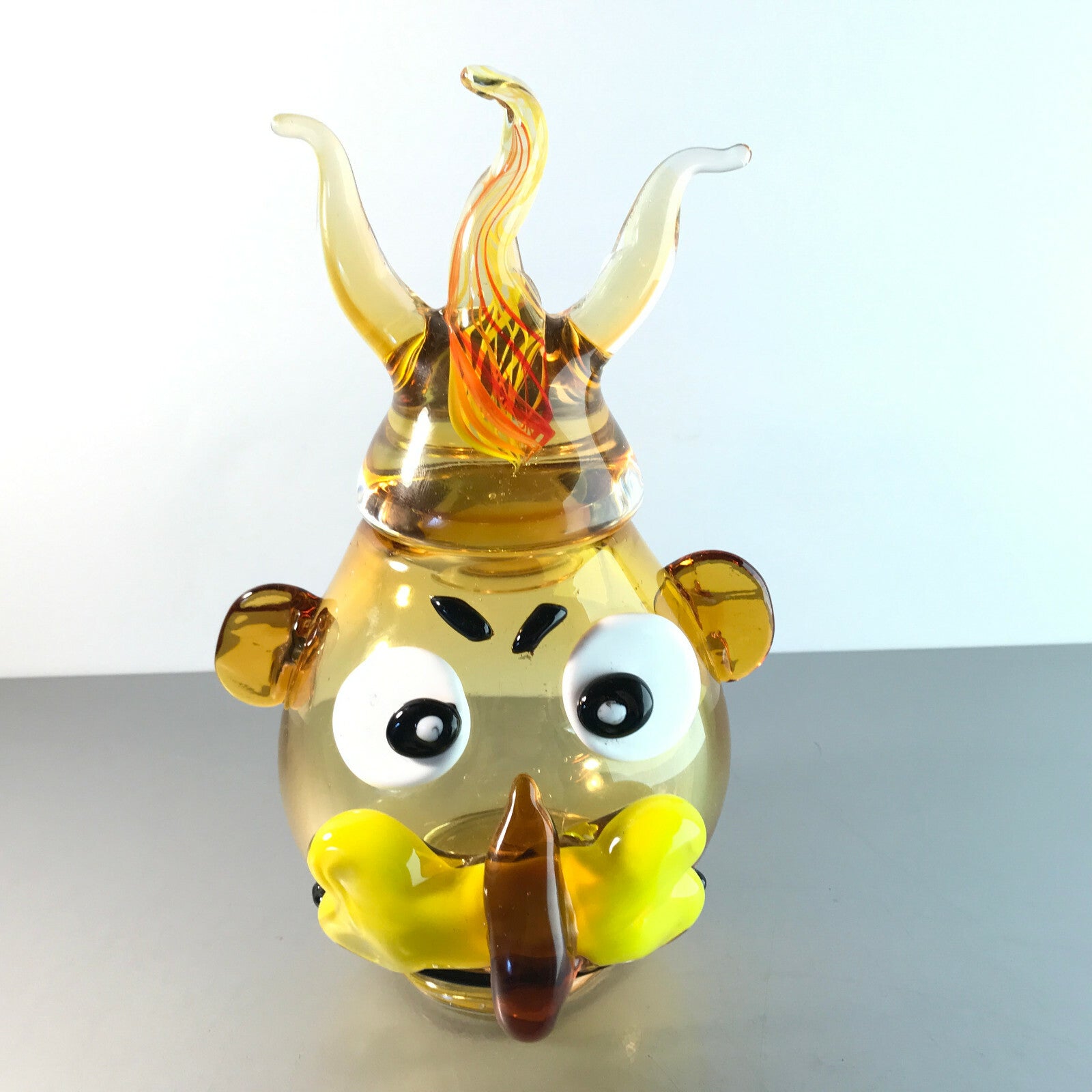 Murano Arte Bonboniere Glasdose Clown Harlekin Dose Deckeldose 60er 70er