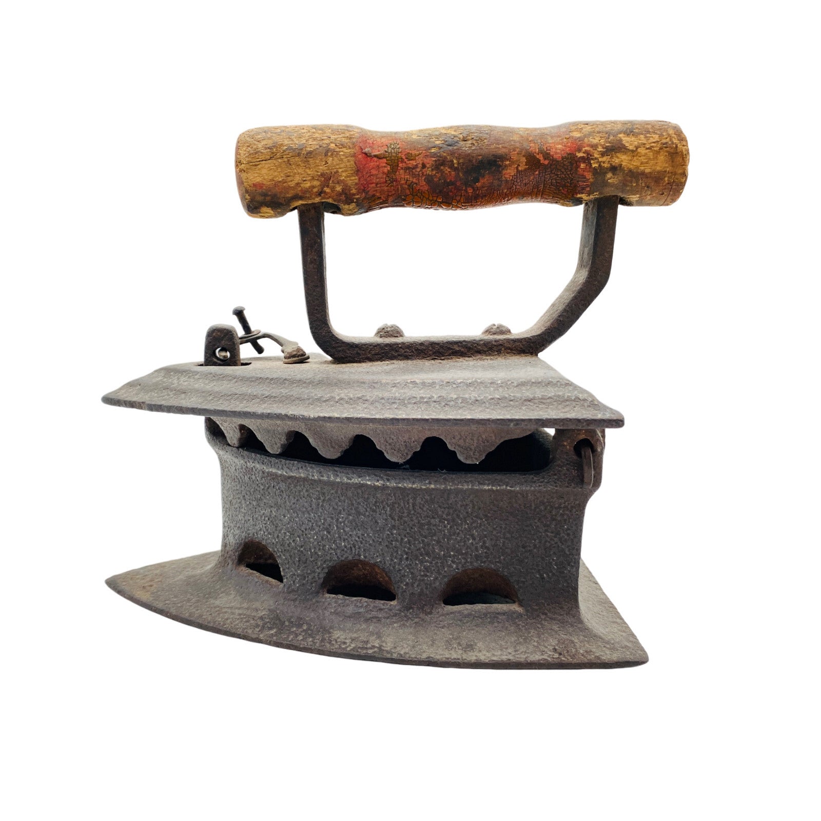 Altes Bügeleisen Reisebügeleisen Eisen für Kohle H 17 cm Dekoration Vintage