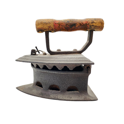 Altes Bügeleisen Reisebügeleisen Eisen für Kohle H 17 cm Dekoration Vintage