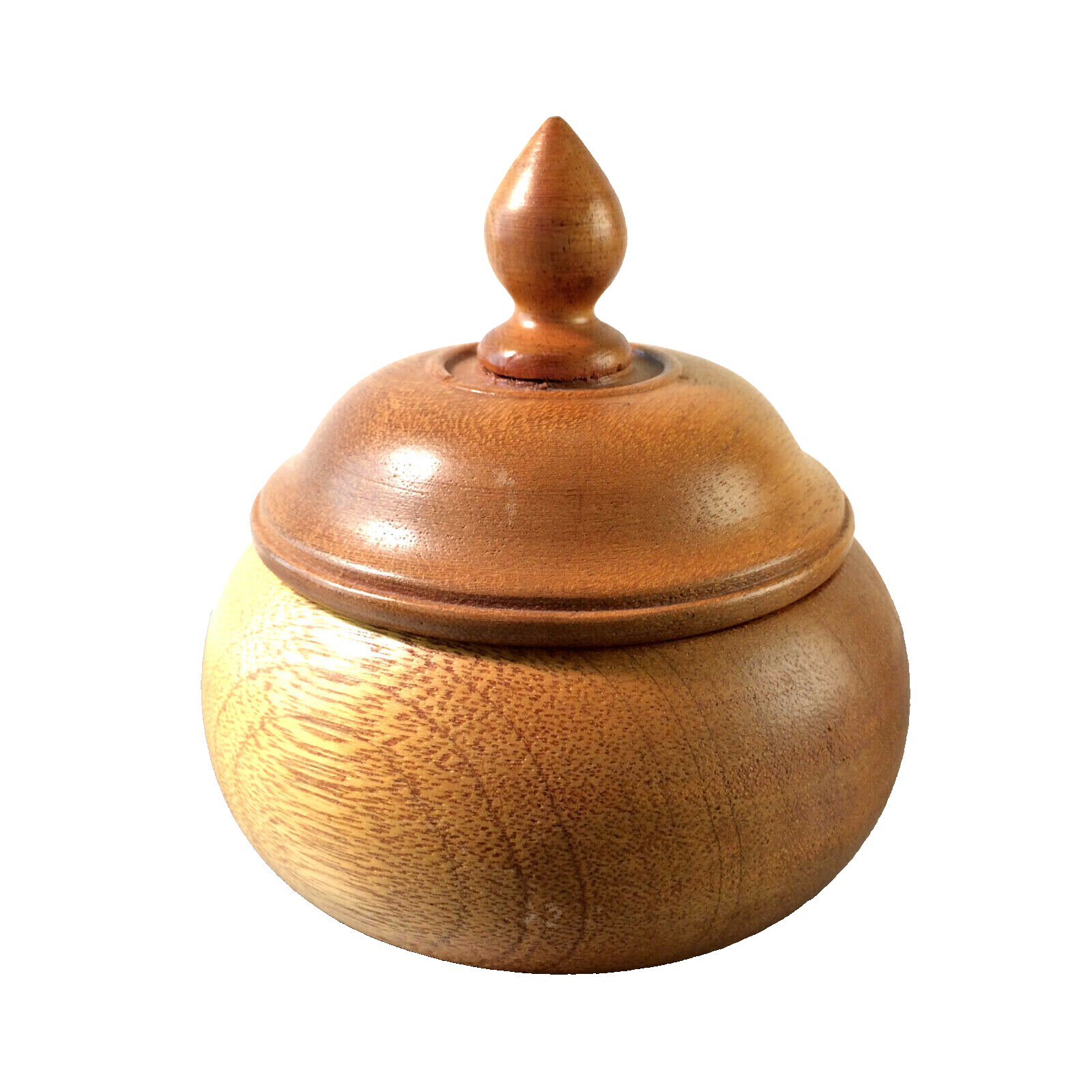 Vintage 60er 50er Deckeldose Dose Holz H 11 cm MID CENTURY gedreht