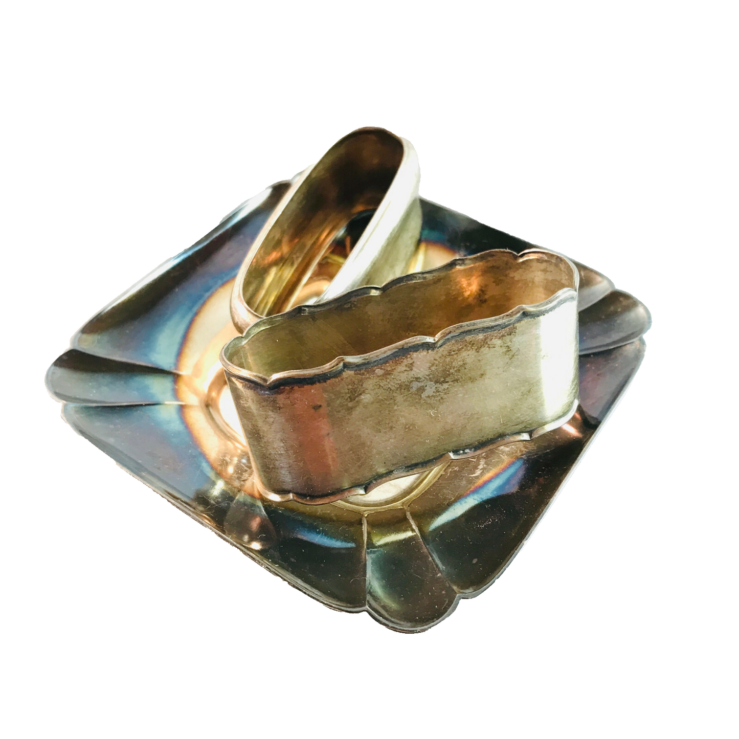 Serviettenringe 60er 70er Schälchen KONVOLUT Serviettenhalter versilbert