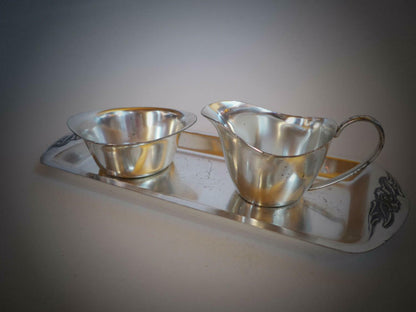 WIENER SILBER MANUFACTUR Rahmservice versilber Kleeblattmarke Sahneservice