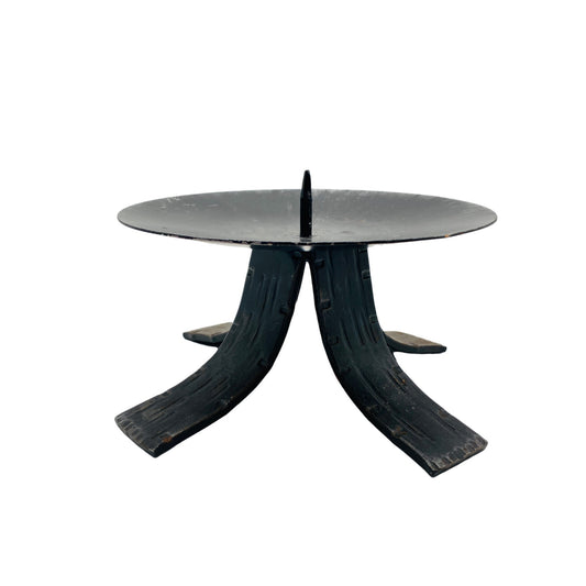 Alter KERZENHALTER Kerzenständer SCHMIEDEEISEN Eisen handgefertigt D 17,7 cm