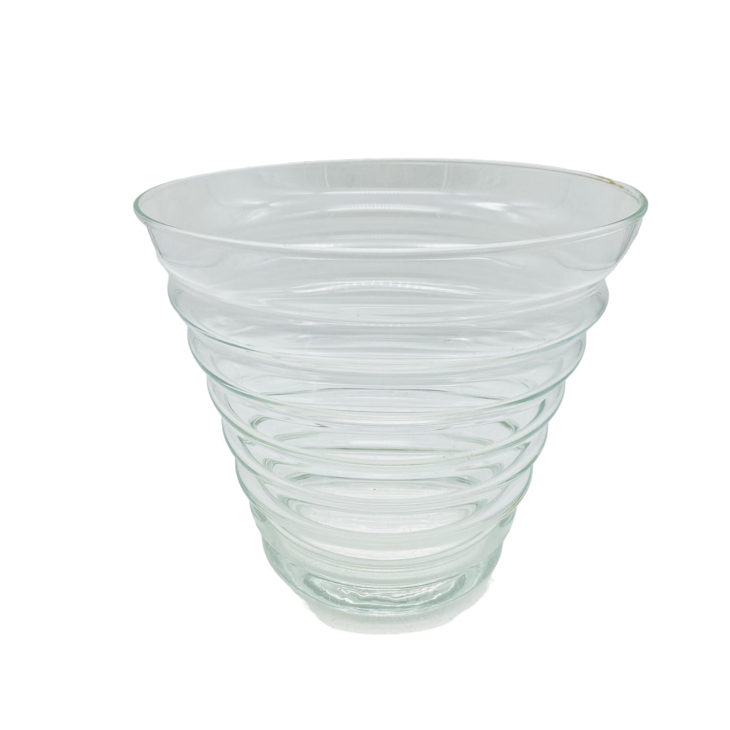 Vintage Vase Glas H 16 cm klar MID CENTURY Dekoration Blumenvase
