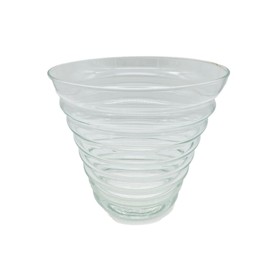 Vintage Vase Glas H 16 cm klar MID CENTURY Dekoration Blumenvase