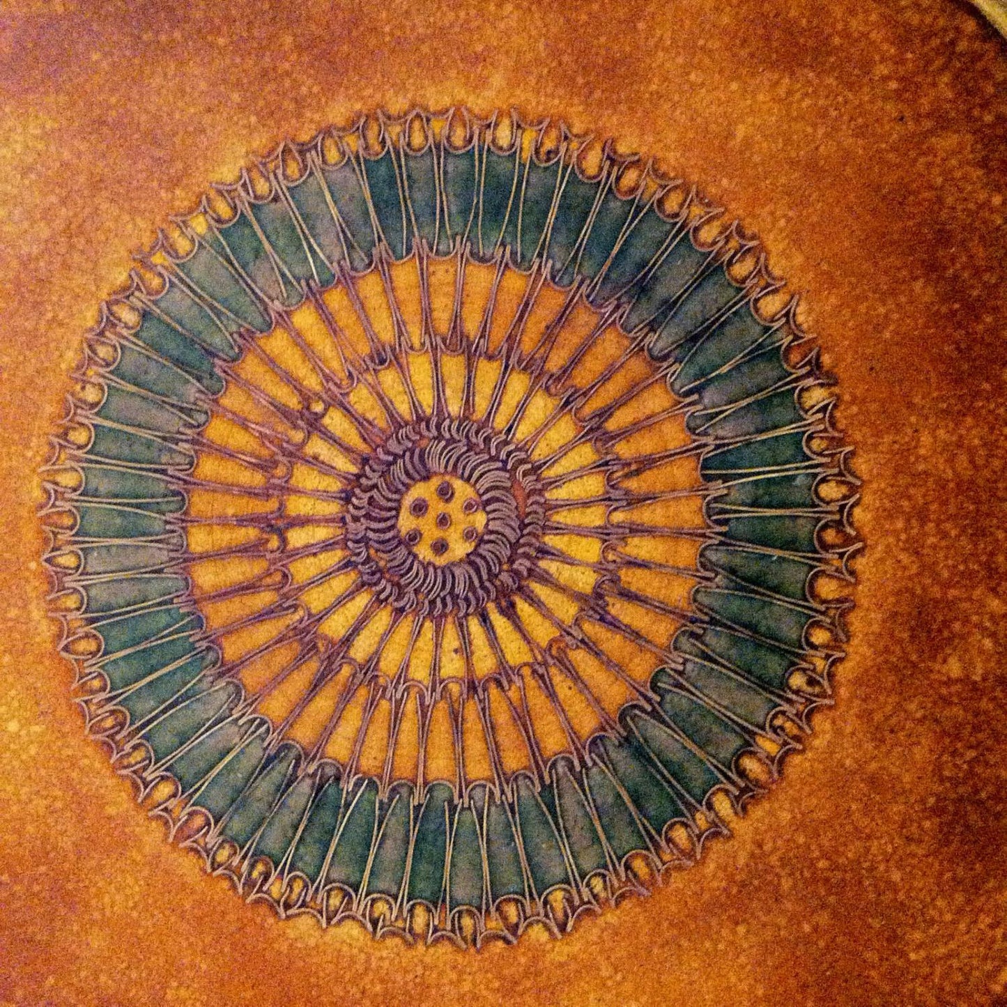 Käthe RUCKENBROD (signiert) Teller Emaille 50er MID CENTURY Mattemaille