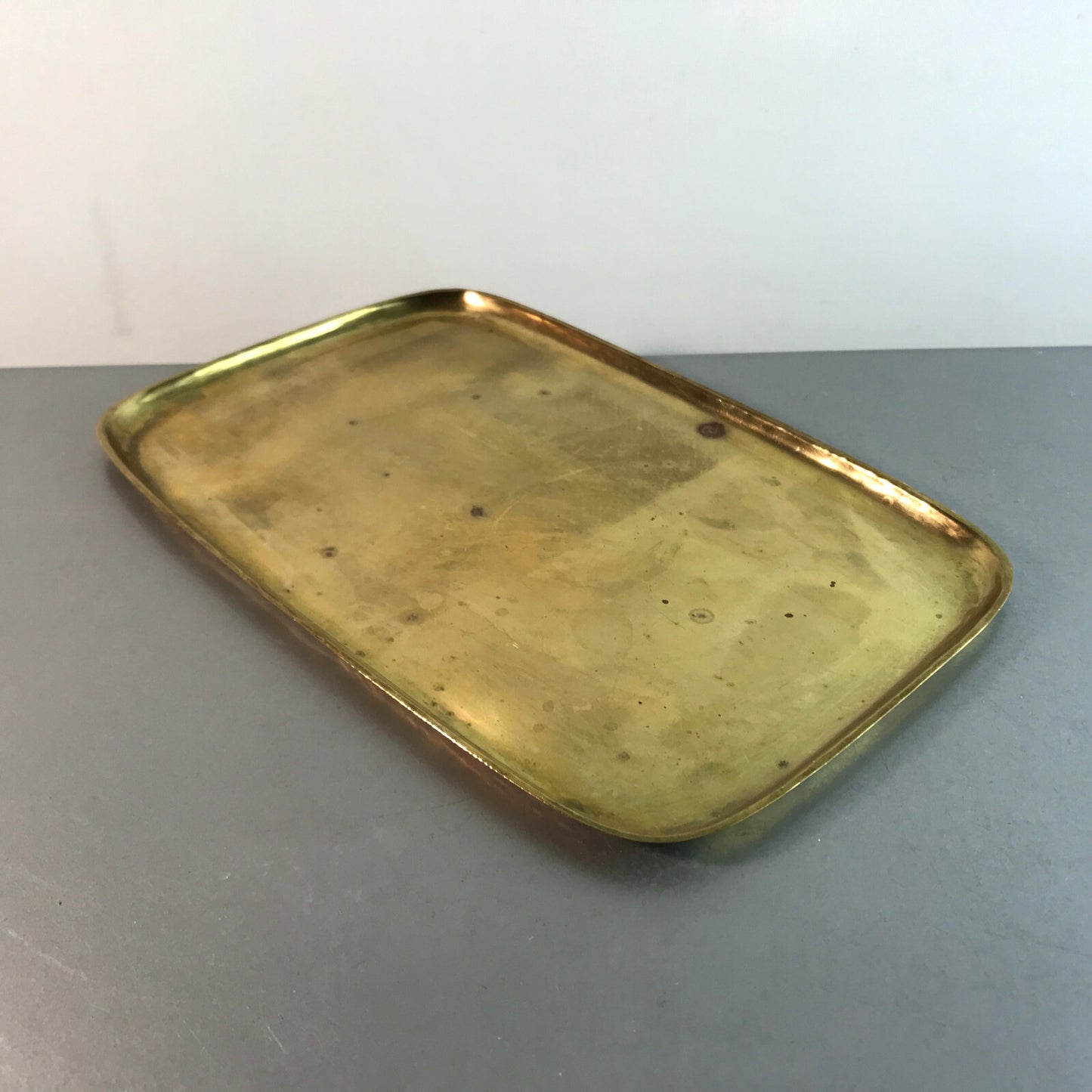 MID CENTURY Messing 50er 60er Tablett  Schale 23,5 x 15,5 cm Teetablett