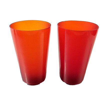Wassergläser - 2er Set - rot Gläser Glas Vintage 14,3 cm Handgefertigt Deko