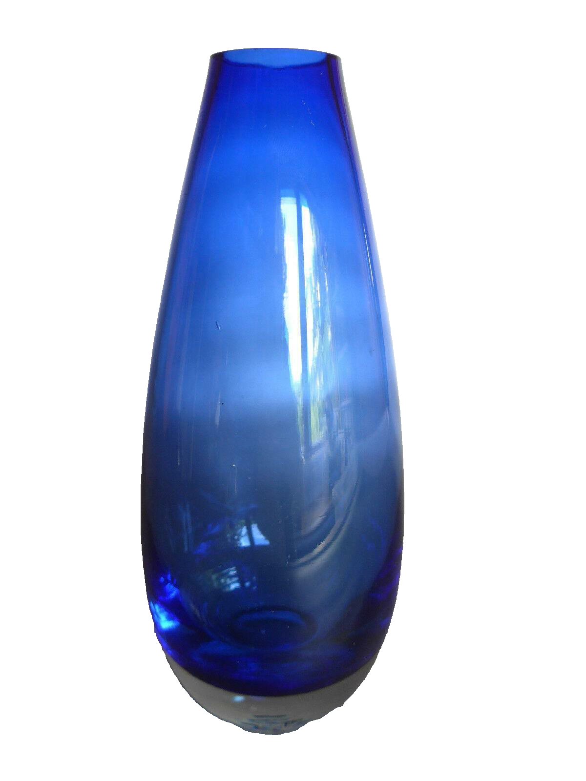 VASE Glas blau klar 50er 60er Jahre MID CENTURY 19 cm Dekoration