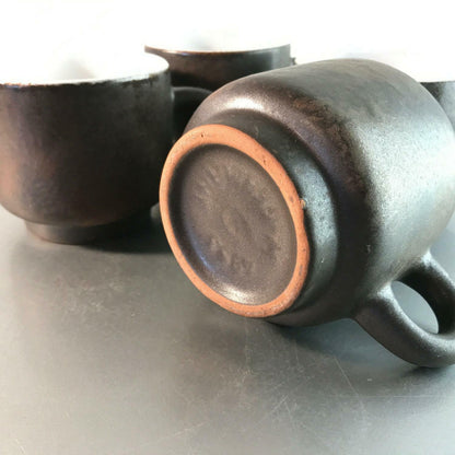 Fritz van Daalen Tassen Keramik 5er Set BRAUN H 8 cm signiert Tasse