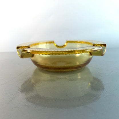Ascher Glas gelb 13,2 cm Aschenbecher 60er Vintage Noppen
