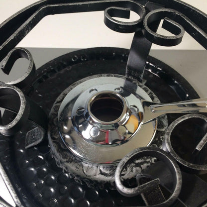 Käsefondue Topf Keramik mit Stövchen Eisen Metall Vintage FONDUE