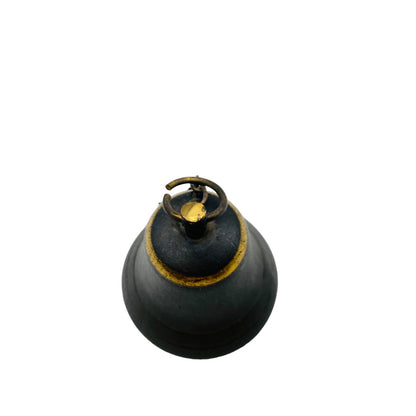 Klingel 60er 70er D 5,5 cm Messing Rezeption Glocke Tischglocke schwarz gold