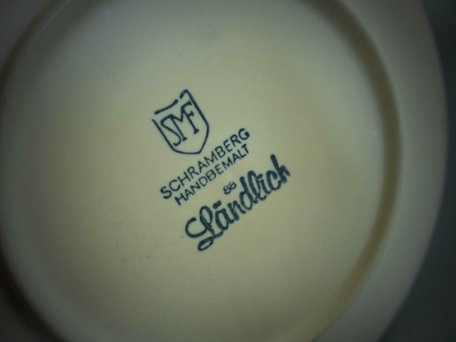 4er Set - SMF SCHRAMBERG Keramik LÄNDLICH Kuchenteller Teller 20