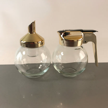 STOHA Glas Milchkännchen Zuckerspender od. Sahnespender Tropfen Dekor 60er