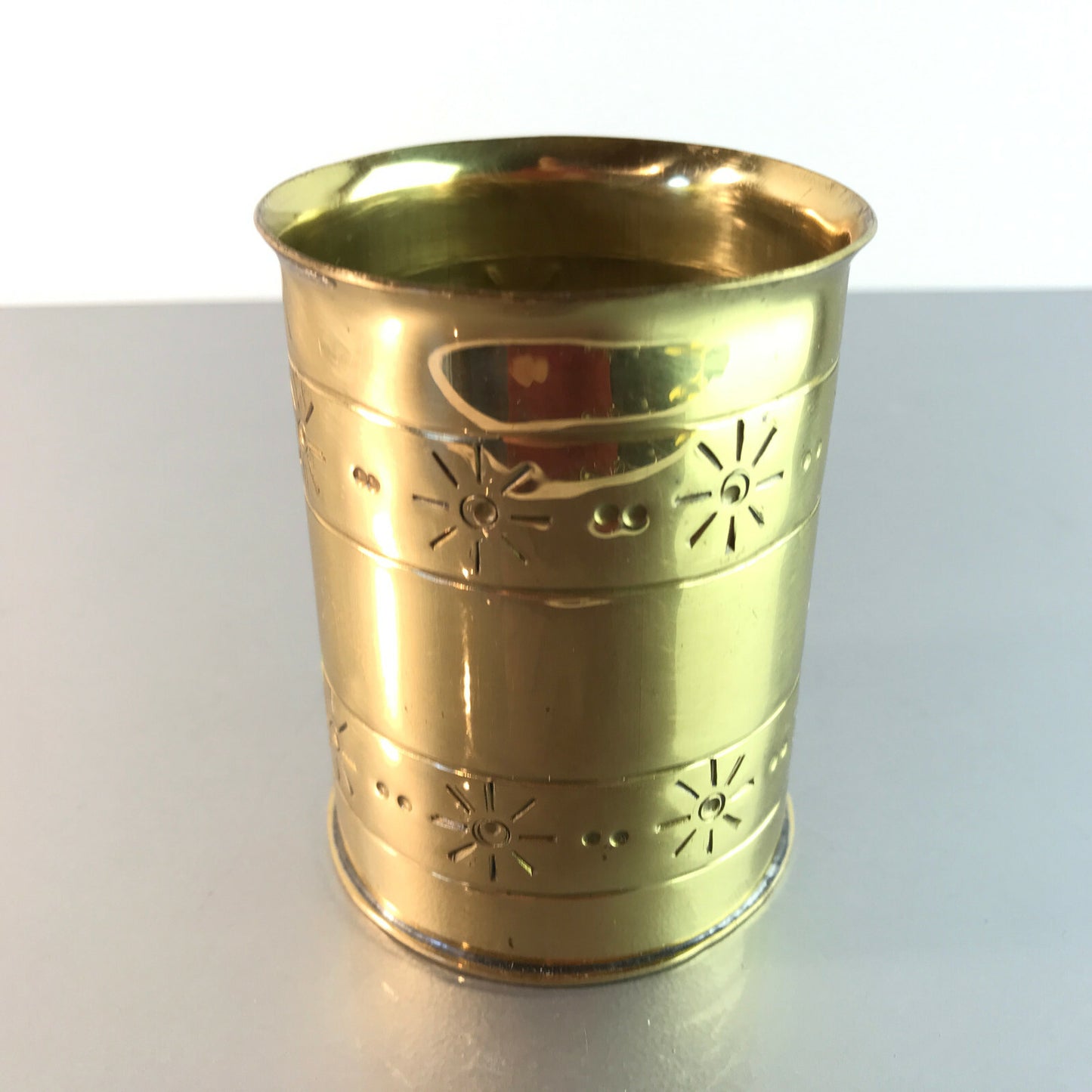 Messing Vase Becher Nordfriesische Kunst SCHOBÜLI 50er 60er Vintage