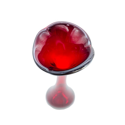 Vase rot 30,5 cm 60er 70er Jahre MID CENTURY Vase Glas Blumenvase Dekoration