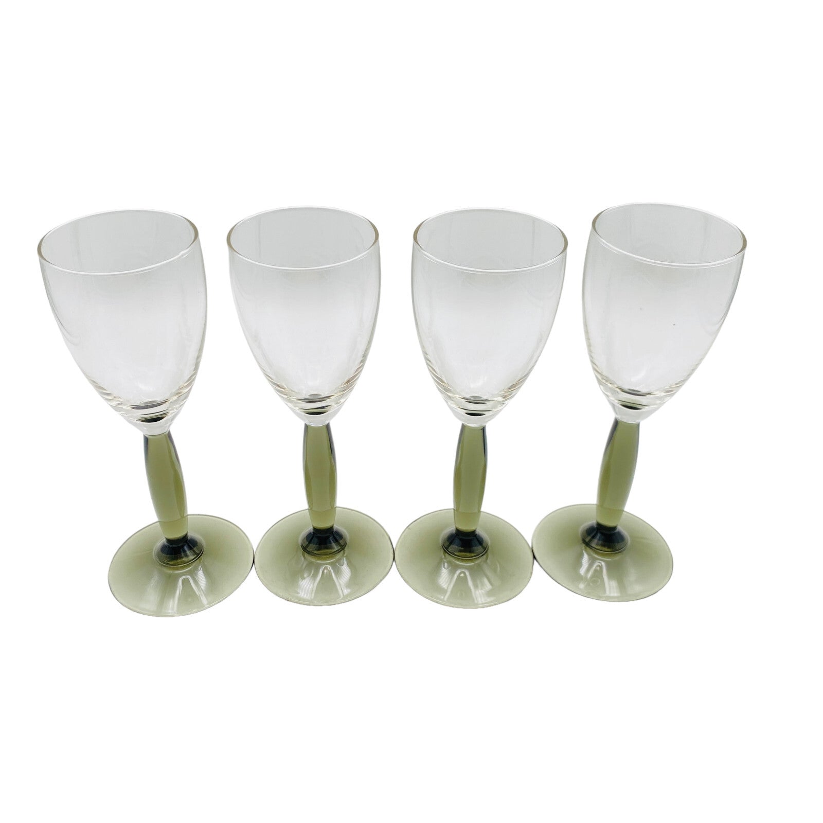 Vintage 4 er Set  Rauchglas grau 17,2 cm Likörgläser Gläser Trinkgläser Glas