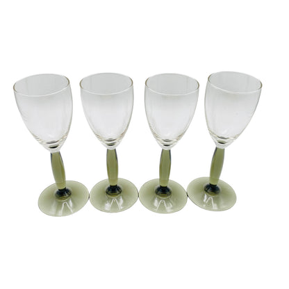 Vintage 4 er Set  Rauchglas grau 17,2 cm Likörgläser Gläser Trinkgläser Glas
