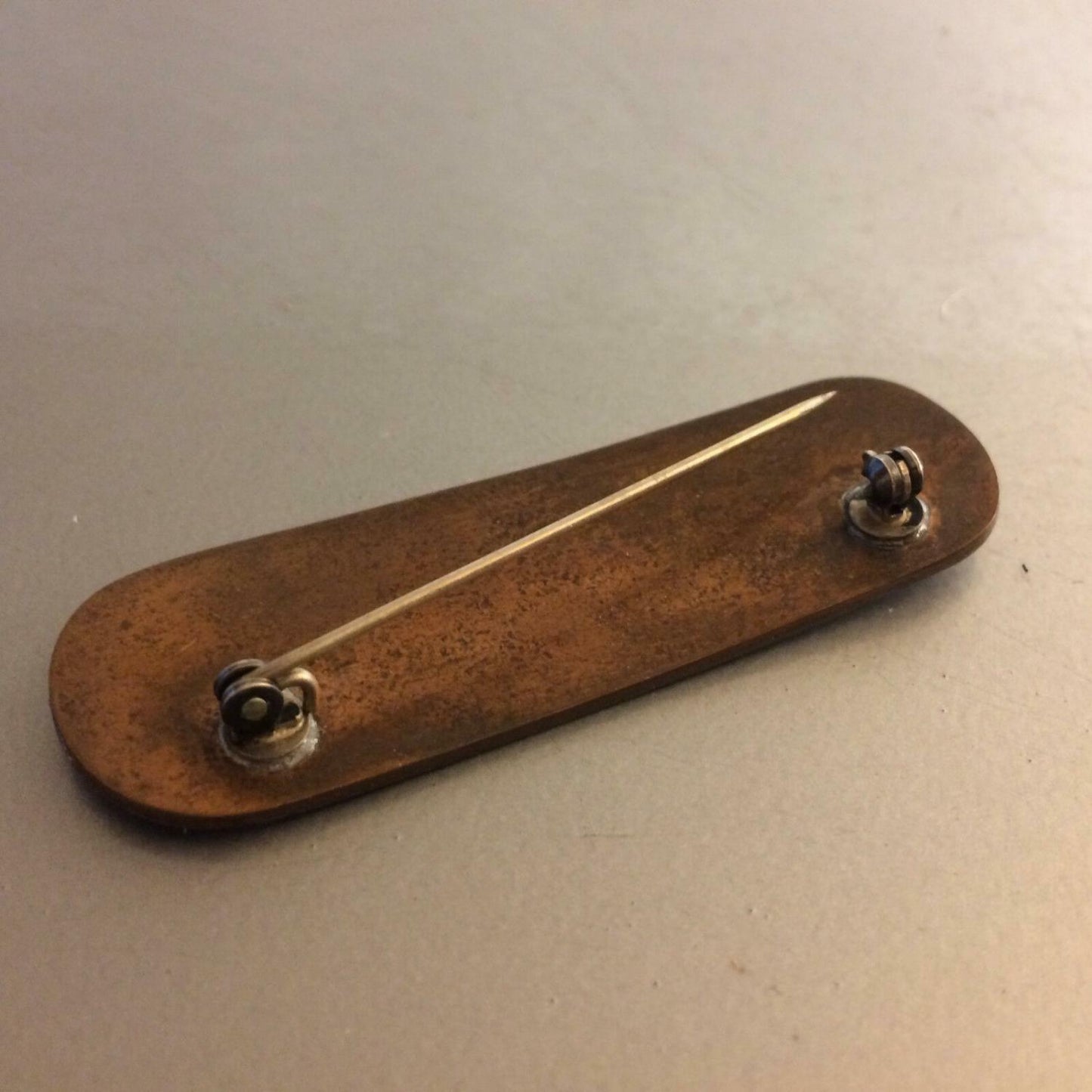 Emaille Brosche 6,5 cm blau Kupfer emailliert Email