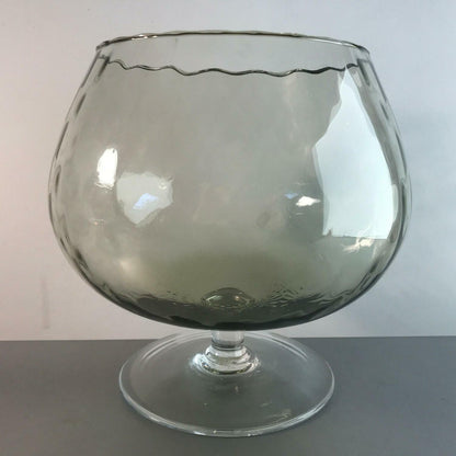 Vase Rauchglas braun Bowle Pokal GLAS Glasvase 50er 60er 21 cm