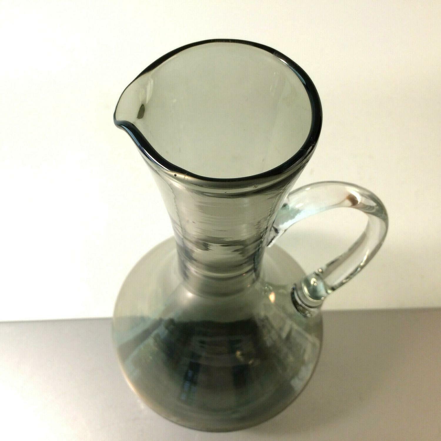 MID CENTURY Krug 50er KANNE 60er Rauchglas H 24,2 cm Vase