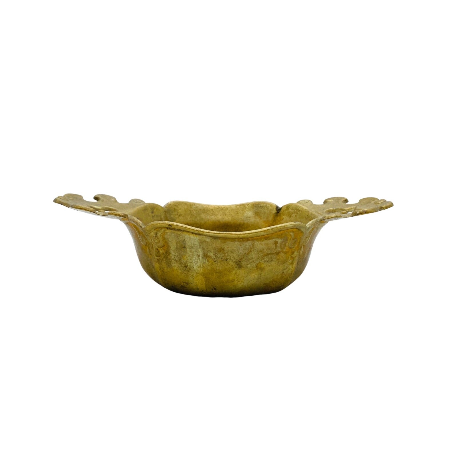 Gilde MESSING Schale 50er 60er D 12,7 cm Schälchen Schale L 20 cm Vintage