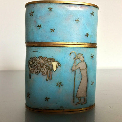 Käthe RUCKENBROD Deckeldose  Cloisonne Email  Dose Emaille 50er 60er