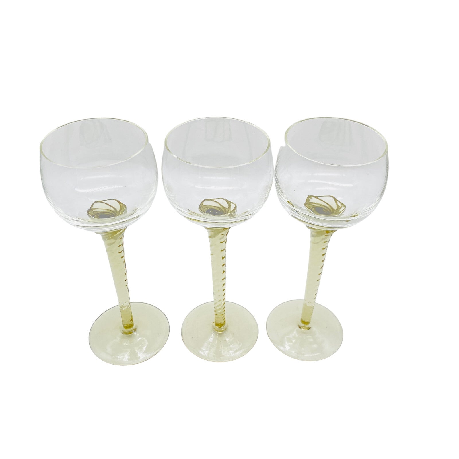 Vintage 3er Set Weingläser Weinglas Glas 18,6 cm 60er 70er Rauchglas Dekoration