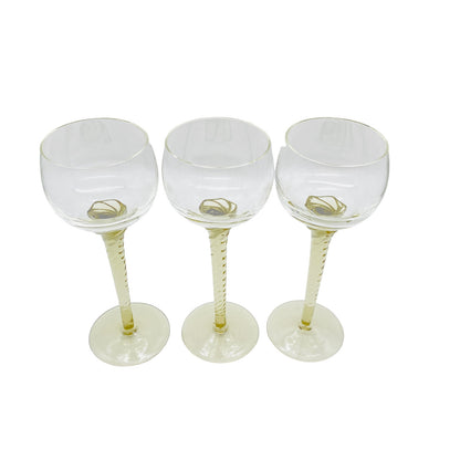 Vintage 3er Set Weingläser Weinglas Glas 18,6 cm 60er 70er Rauchglas Dekoration