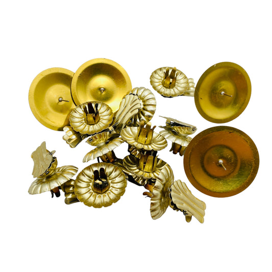 Weihnachten Deko 10 Halter für Baumkerzen + 4 Adventskranz golden D 6 cm