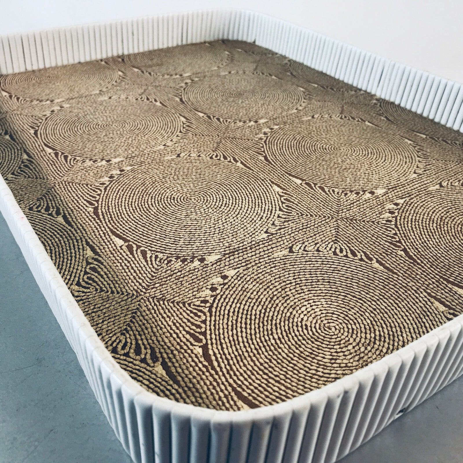 MID CENTURY 50er 60er Tablett  42 x 30 cm mit Muster Kunststoff 70er