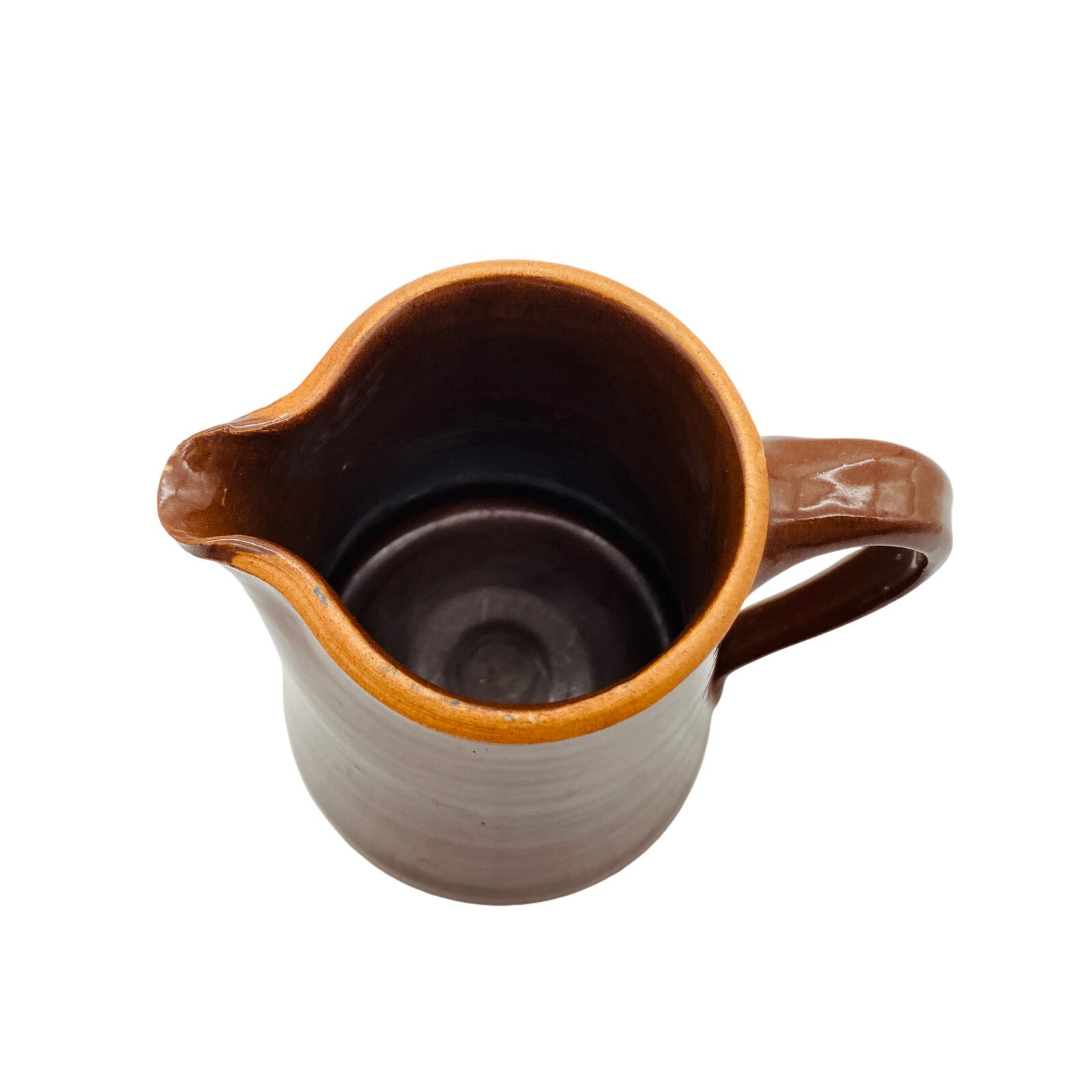 Keramik Krug Kanne HANDARBEIT H 11 cm braun Milchkanne Milchkrug Vase Dekoration