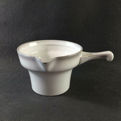 GOEBEL weiß grau Sauciere Saucentöpfchen Topf Stieltopf H 8,5 cm