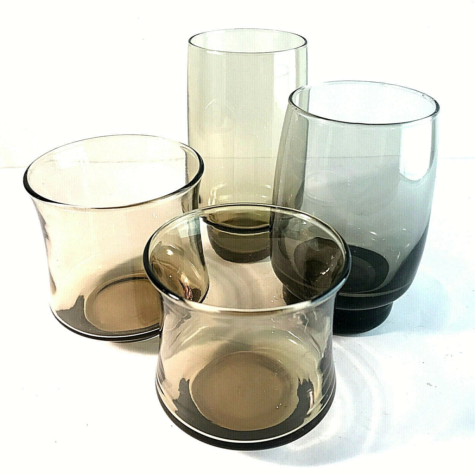 Vintage Rauchglas Vasen Set 50er 60er MID CENTURY Vase Glas Gläser
