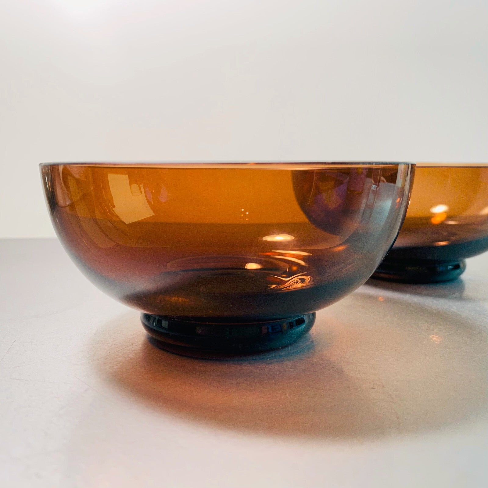 GRAL Glas  H.-Th. Baumann  Schälchen Schale 50er 60er braun 2er Set