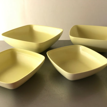 Vintage Schalen Set Schälchen pastell gelb 50er 60er Kunststoff CENTURY