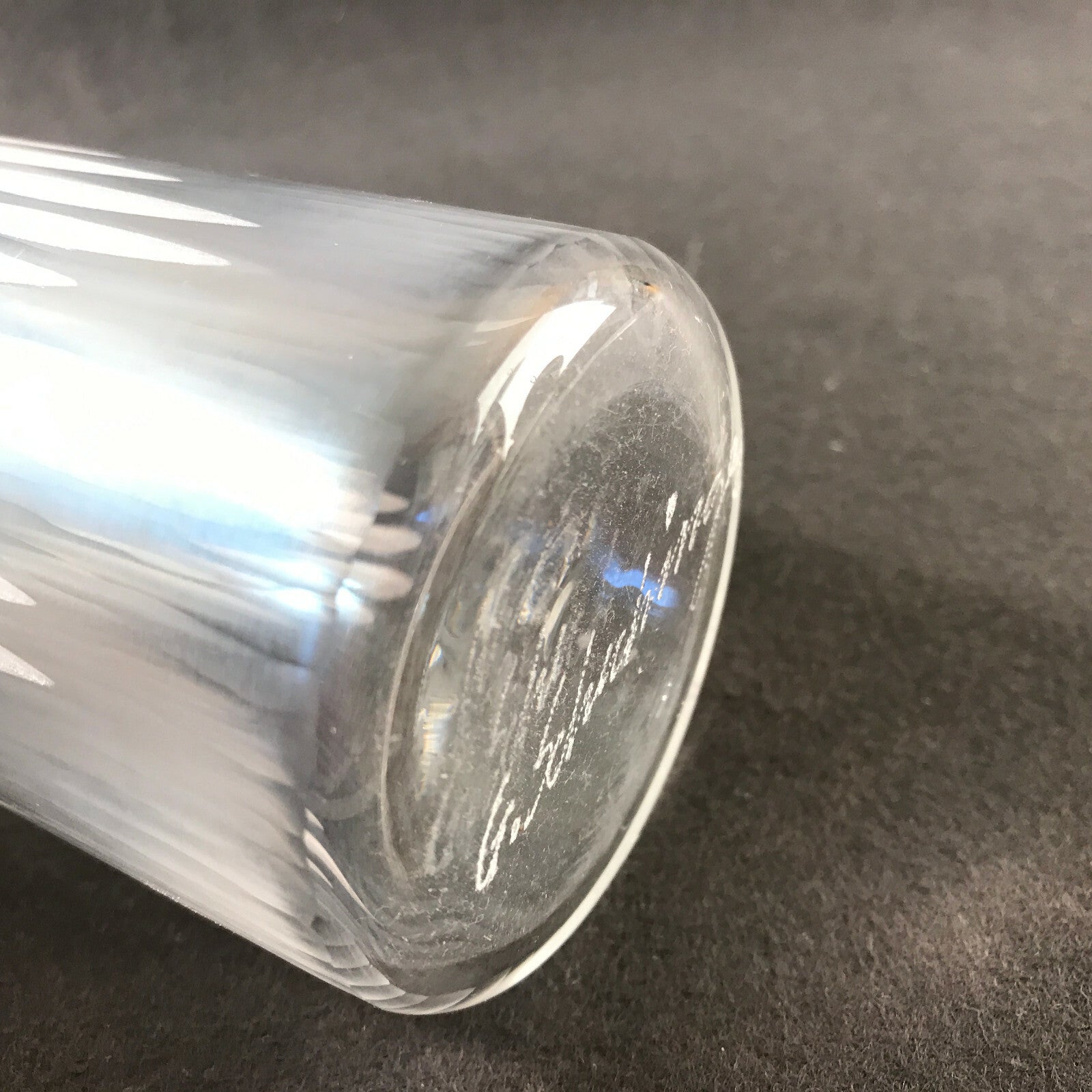 Gerhard SCHECHINGER Vase Glas Martelé Schliff 12,5 cm 80er 70er