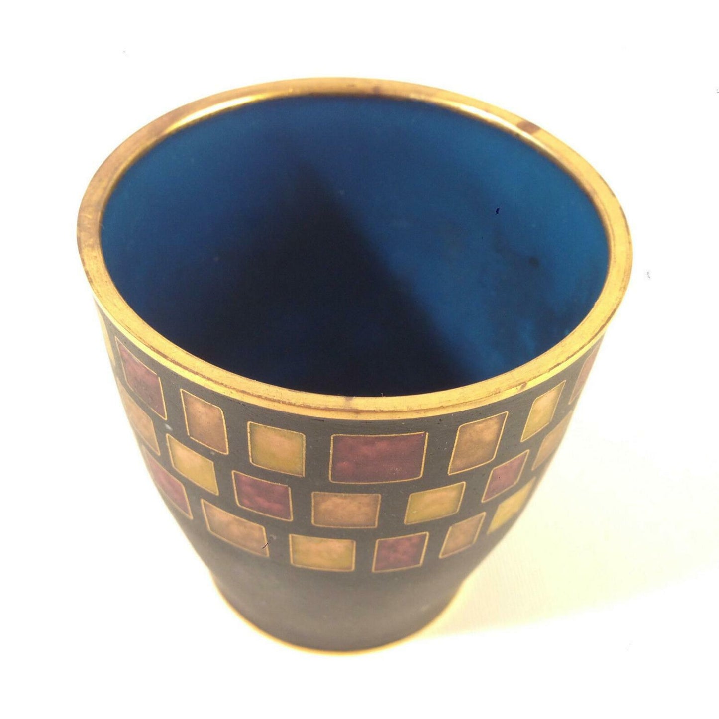 Käthe RUCKENBROD Becher Gefäß Cloisonne Email  Dose Emaille 50er 60er 