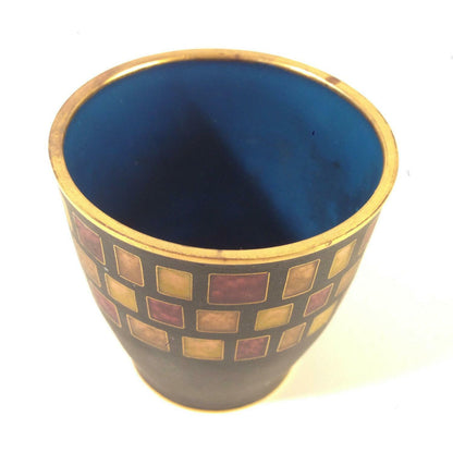 Käthe RUCKENBROD Becher Gefäß Cloisonne Email  Dose Emaille 50er 60er 